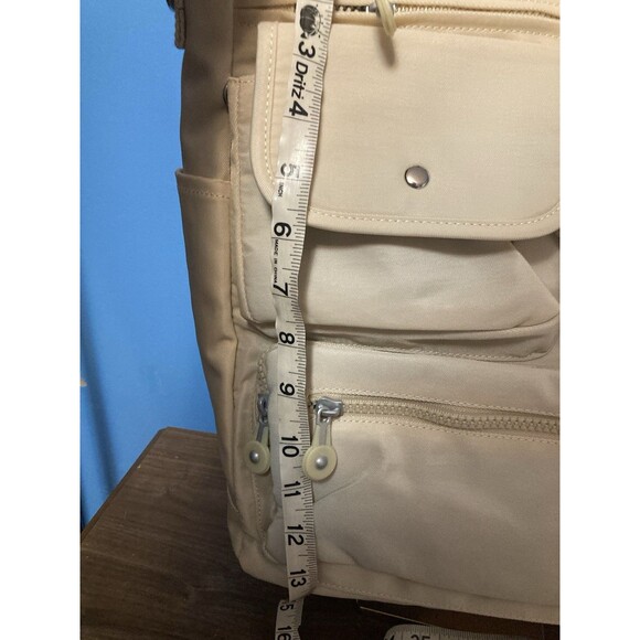 Tote Messenger Bag Shoulder Bag Satchel Canvas White Cream Zipper Compts - Picture 13 of 16